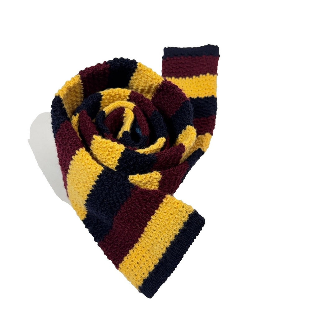 vintage Nordstrom 100% Lambswool Necktie Multi Striped Knitted Made In Italy